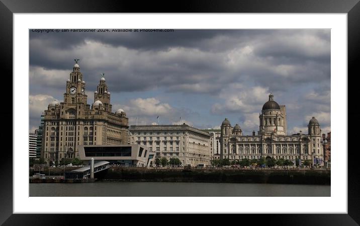Liverpool Three Graces Cityscape Framed Mounted Print by Ian Fairbrother