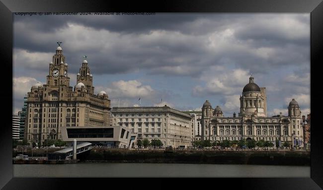 Liverpool Three Graces Cityscape Framed Print by Ian Fairbrother