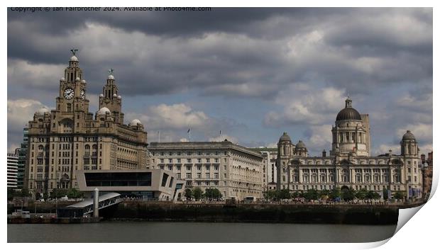Liverpool Three Graces Cityscape Print by Ian Fairbrother
