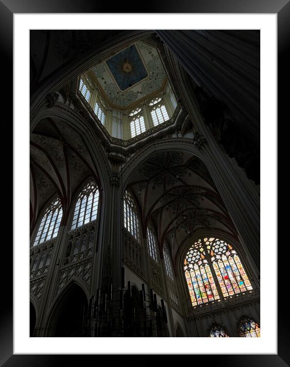 Symmetrical Glass Cathedral Interior Framed Mounted Print by Jānis Ālers