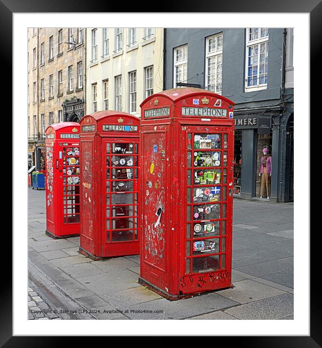 ROYAL MILE Red Phone Boxes Framed Mounted Print by dale rys (LP)