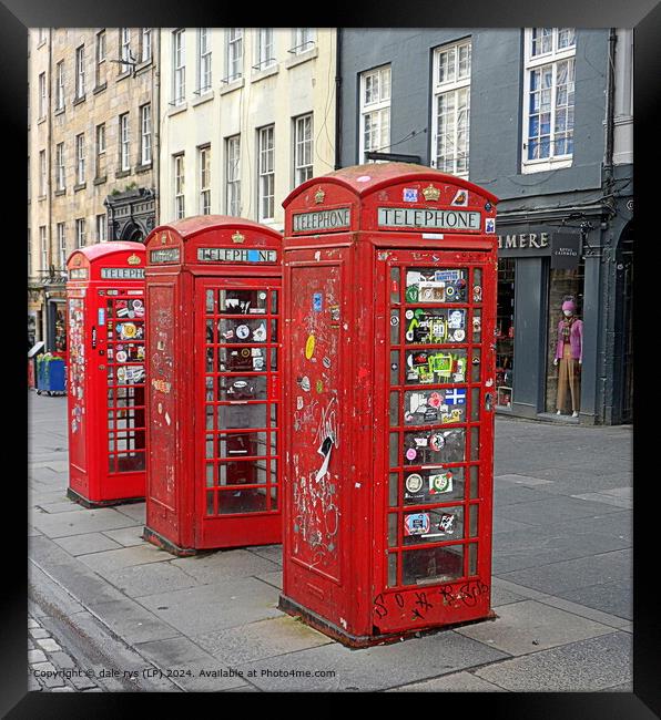 ROYAL MILE Red Phone Boxes Framed Print by dale rys (LP)