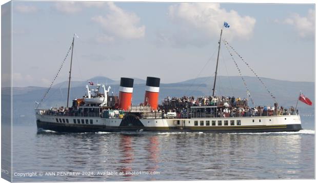 The Waverley. a touch of nostalgia.  Canvas Print by ANN RENFREW