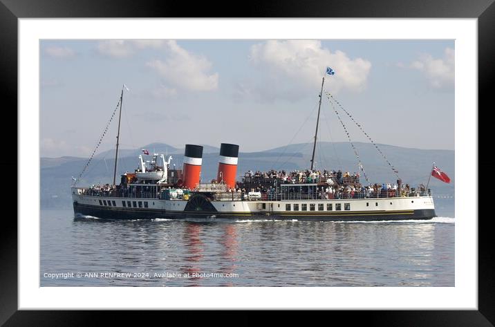 The Waverley. a touch of nostalgia.  Framed Mounted Print by ANN RENFREW