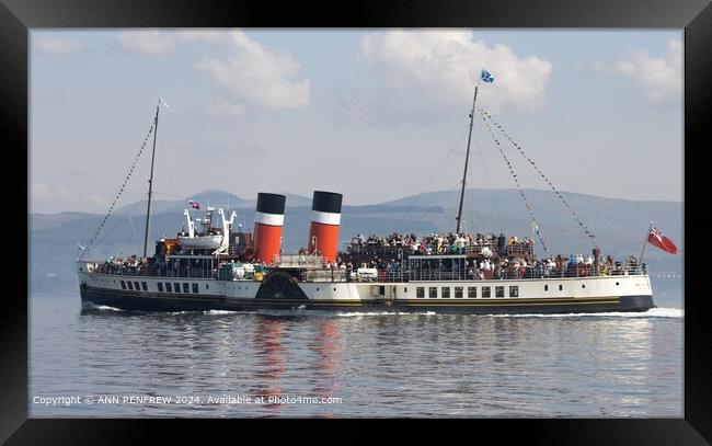 The Waverley. a touch of nostalgia.  Framed Print by ANN RENFREW