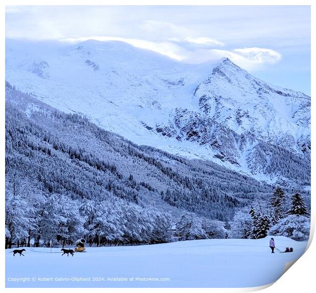 Snowy Alps Landscape Adventure Print by Robert Galvin-Oliphant