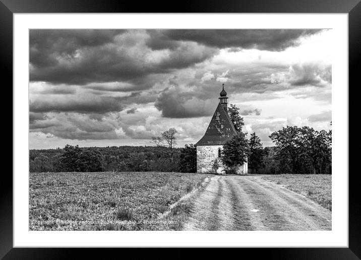 Old church in field. Framed Mounted Print by Sergey Fedoskin