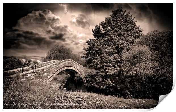 Dramatic Duck Bridge - Danby North Yorkshire Print by Cass Castagnoli