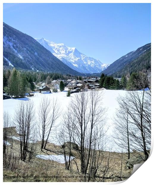 Mont Blanc Massif Chamonix Landscape Print by Robert Galvin-Oliphant