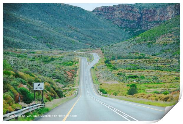 Scenic Mountain Road in Breede Valley Print by Gö Vān