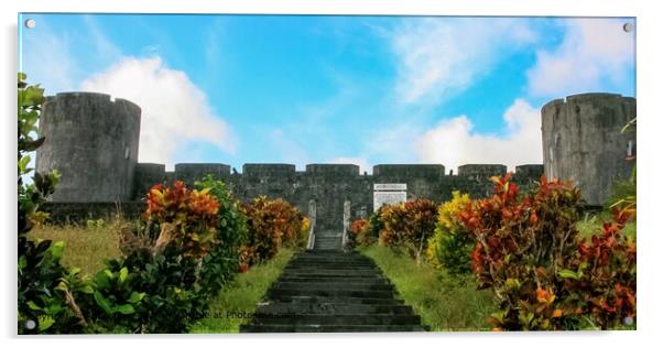 Colonial Portuguese Fort Banda Islands Indonesia Acrylic by Alice Rose Lenton