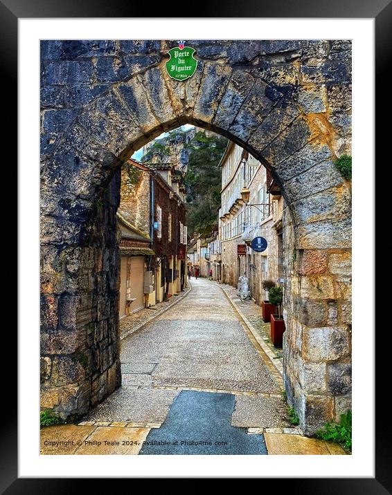 Stone Gateway Rocamadour, france Framed Mounted Print by Philip Teale