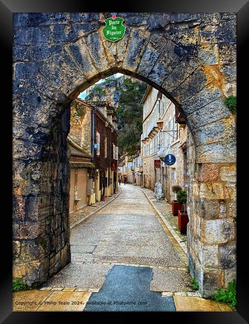 Stone Gateway Rocamadour, france Framed Print by Philip Teale