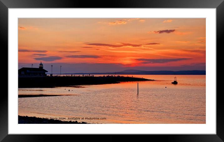 Morecambe Stone Jetty Sunset  Framed Mounted Print by Michele Davis