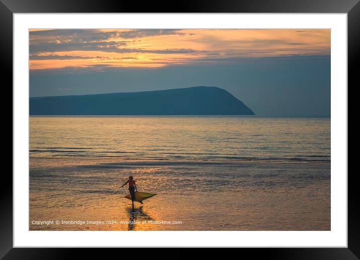 Lone Kayaker at Newport Beach Framed Mounted Print by Ironbridge Images