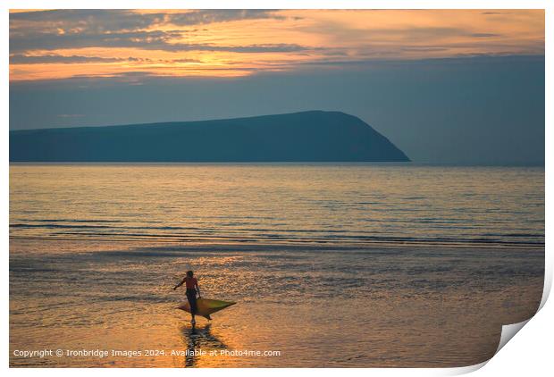 Lone Kayaker at Newport Beach Print by Ironbridge Images