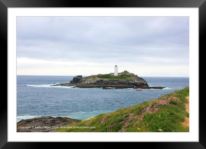 Godrevy Lighthouse Framed Mounted Print by kelly Draper