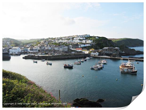 Mevagissey Harbour Print by kelly Draper