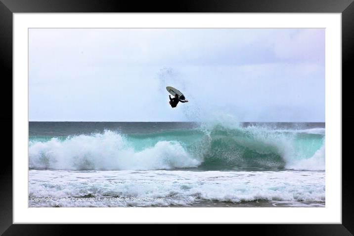 Surf Jump Framed Mounted Print by kelly Draper
