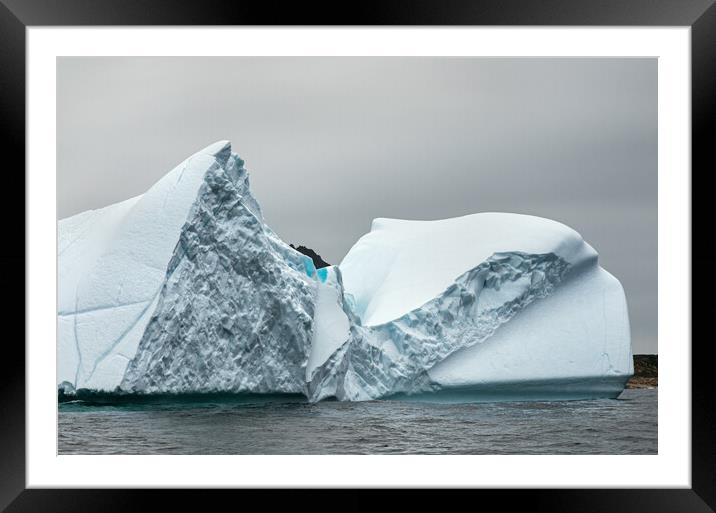 Amazing texture and pattern in an iceberg  Framed Mounted Print by Ian Duffield