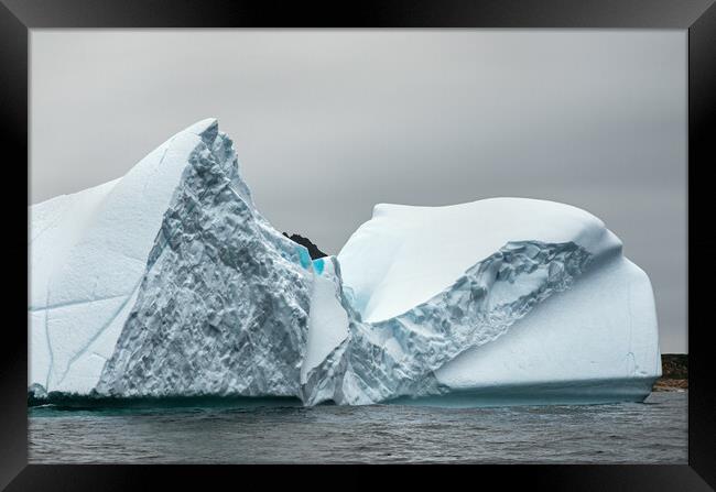 Amazing texture and pattern in an iceberg  Framed Print by Ian Duffield