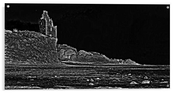 Greenan Castle and beach Acrylic by Allan Durward Photography