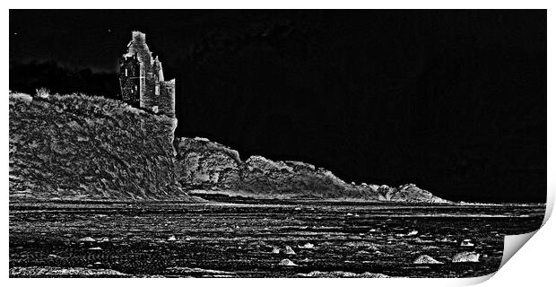 Greenan Castle and beach Print by Allan Durward Photography