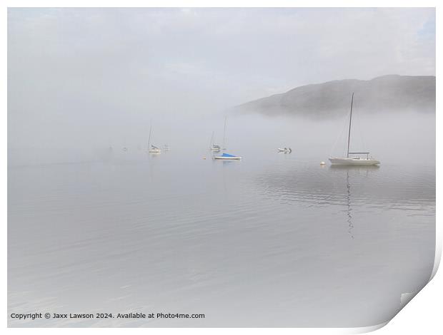 Misty Loch Linnhe Morning Print by Jaxx Lawson