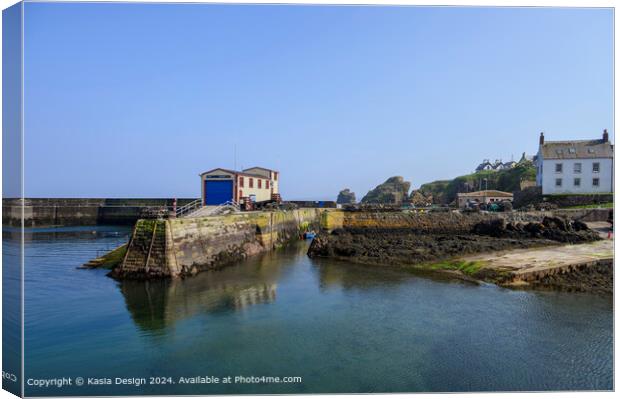 St Abbs Harbour Reflections Canvas Print by Kasia Design