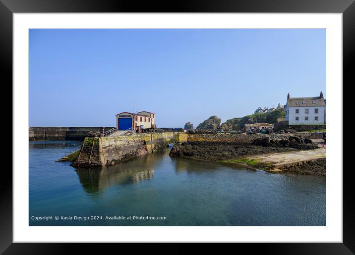 St Abbs Harbour Reflections Framed Mounted Print by Kasia Design