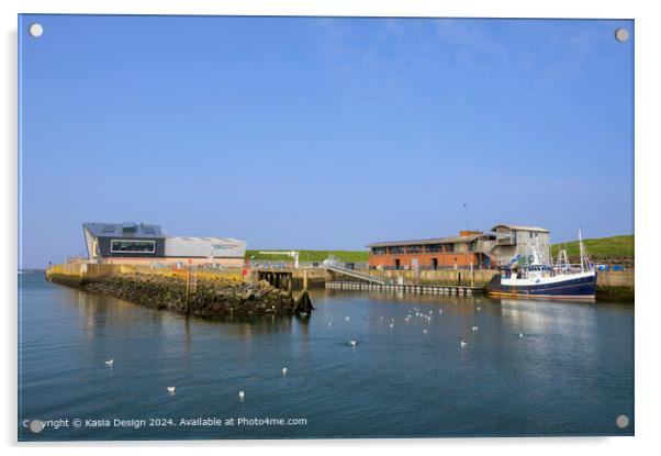 Eyemouth Harbour Scene Acrylic by Kasia Design