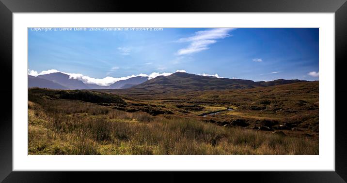 Loch a' Bhraoin Panoramic Landscape Framed Mounted Print by Derek Daniel