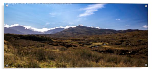Loch a' Bhraoin Panoramic Landscape Acrylic by Derek Daniel