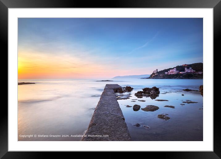 Tuscany Pier Sunset Framed Mounted Print by Stefano Orazzini