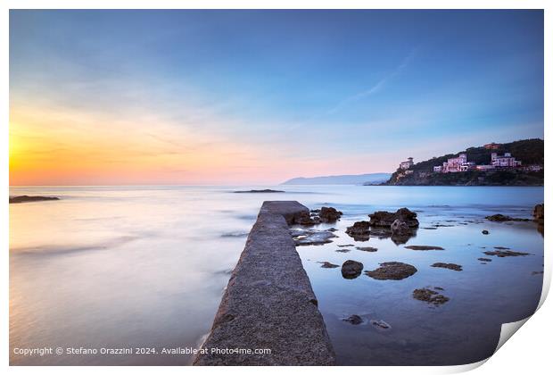 Tuscany Pier Sunset Print by Stefano Orazzini