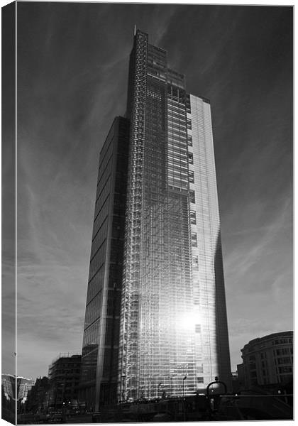 Heron Tower London black and white Canvas Print by David French