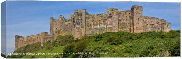 Bamburgh Castle Panorama Canvas Print by Bernard Rose Photography