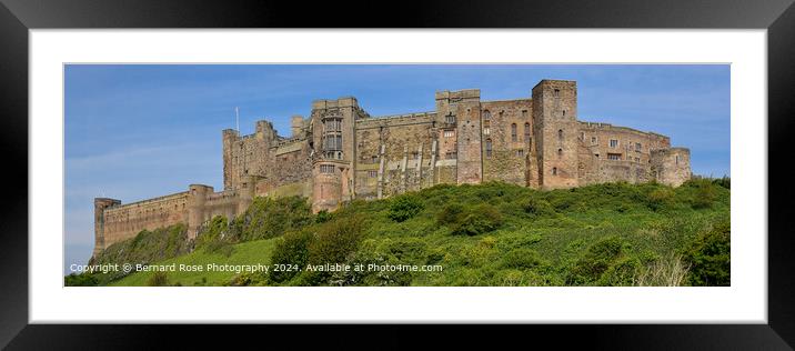 Bamburgh Castle Panorama Framed Mounted Print by Bernard Rose Photography