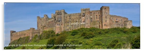 Bamburgh Castle Panorama Acrylic by Bernard Rose Photography