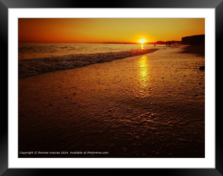 Sunset Seascape Framed Mounted Print by thomas macrae