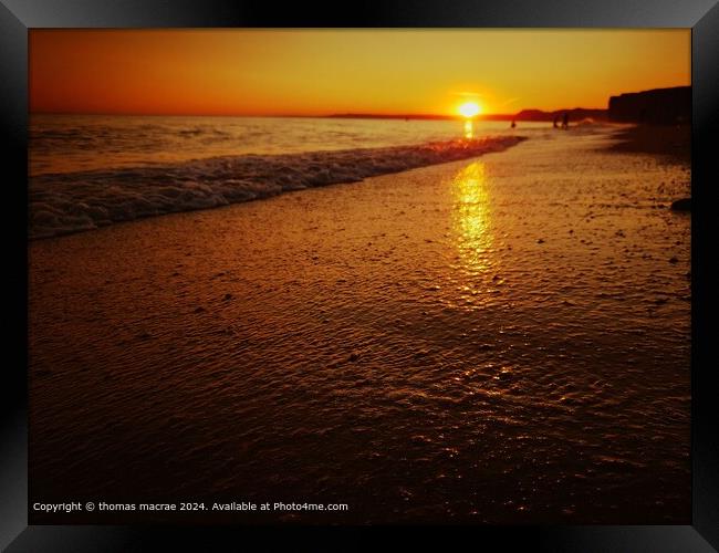Sunset Seascape Framed Print by thomas macrae