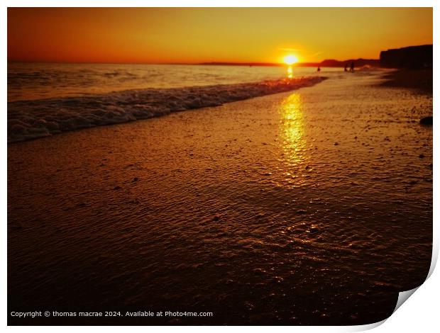 Sunset Seascape Print by thomas macrae