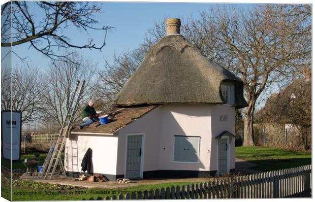 Canvey Island Cottage Roof Canvas Print by Peter Bolton