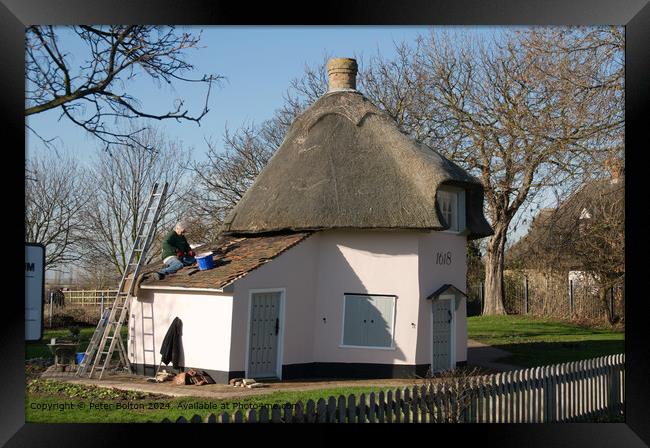 Canvey Island Cottage Roof Framed Print by Peter Bolton