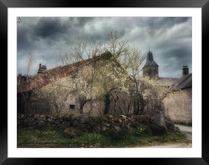 Mood Village Architecture, Sous-Parsat, France Framed Mounted Print by Philip Teale