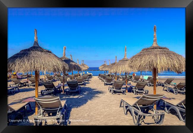 Tenerife Golden Sands Sea View Framed Print by RJW Images