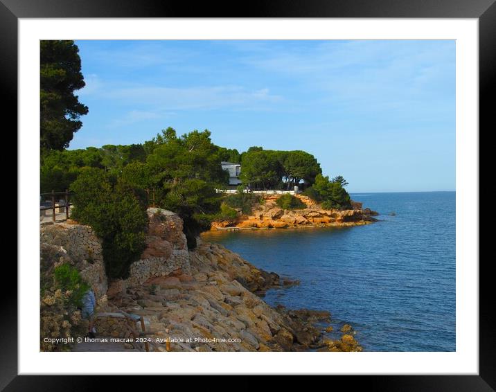 Spanish Coastal Landscape Serenity Framed Mounted Print by thomas macrae