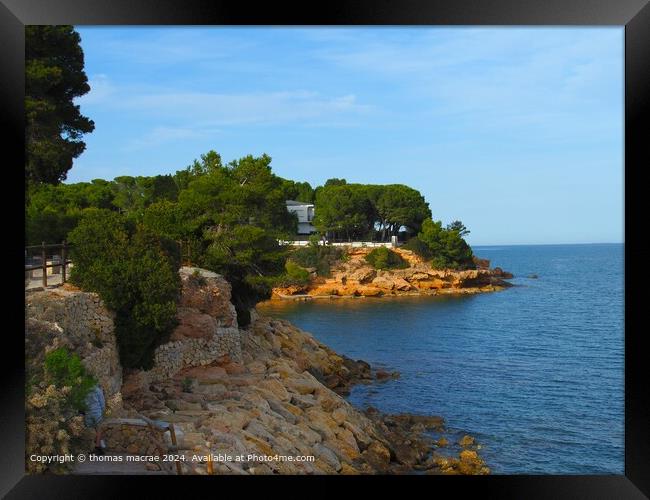Spanish Coastal Landscape Serenity Framed Print by thomas macrae