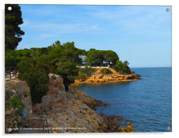 Spanish Coastal Landscape Serenity Acrylic by thomas macrae