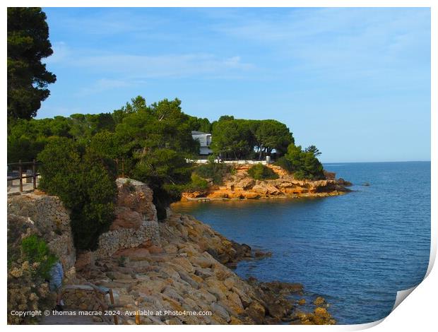 Spanish Coastal Landscape Serenity Print by thomas macrae